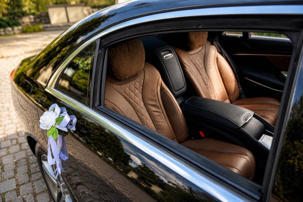 Mercedes S klasa Long wersja przedłużona, samochód do ślubu, auto na wesele