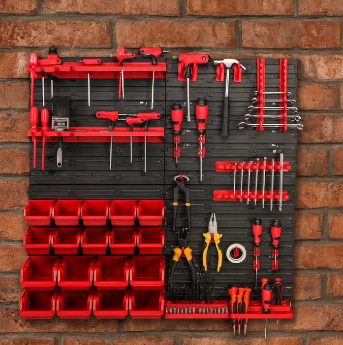 Wytrzymała XXL Zestaw Tablica Ścianka Narzędziowa Warsztat + GRATISY