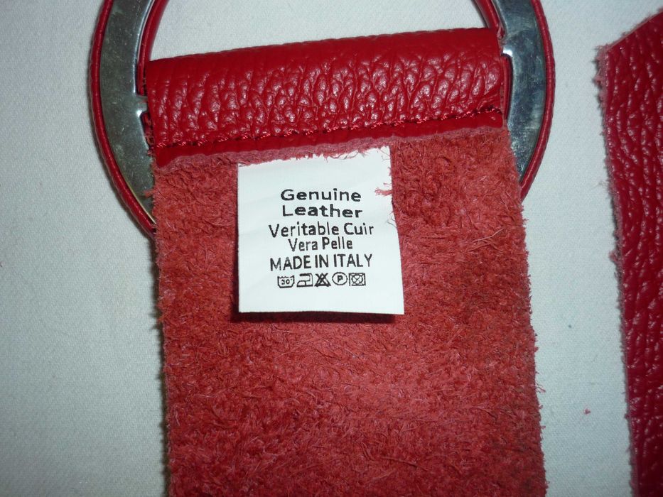 Made in Italy Genuine Leather червоний шкіряний м'який пояс кушак