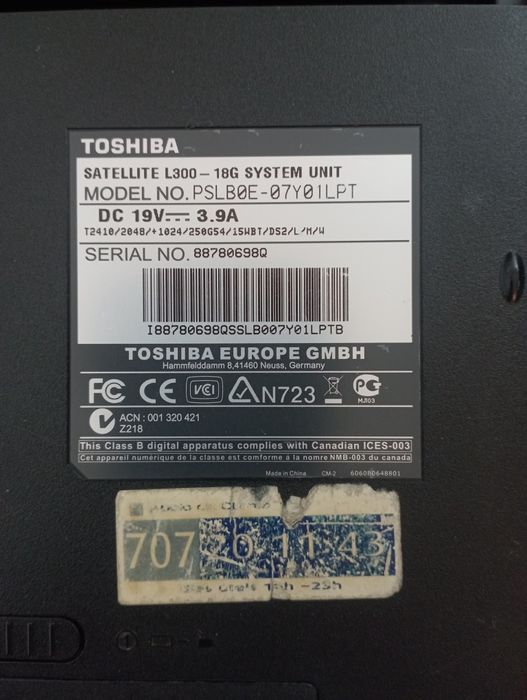 Toshiba l300 peças
