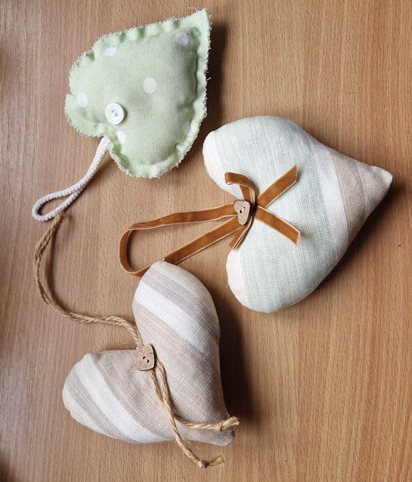 Serduszka z tkaniny 4 szt.