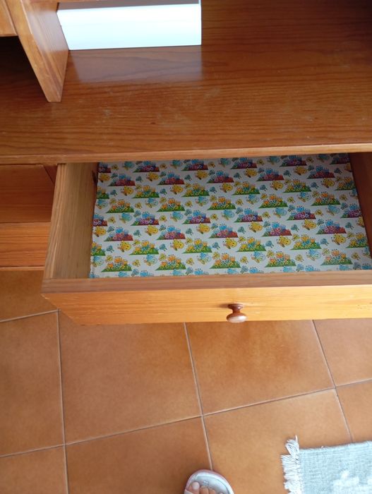 Mobília completa de quarto pinho cor mel para 2 pessoas