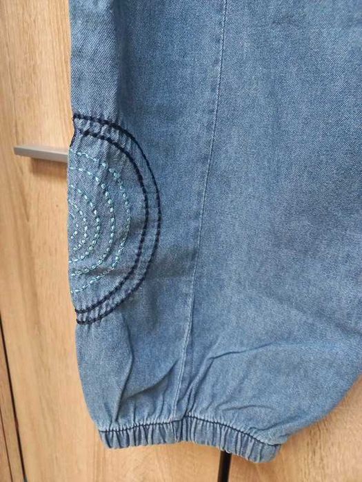 Spodnie obniżony krok hafty cienki jeans r. XS-S