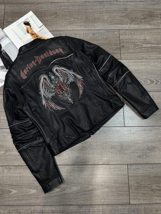 Оригінальна вінтажна шкіряна мото куртка harley davidson