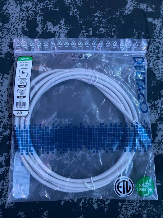 15 Network Patch Cables, Categoria 6, Branco, 3 Metros , DELTACO