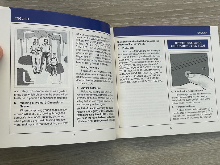 Caixa e manuais Nishika N8000 3-D 35mm Camera