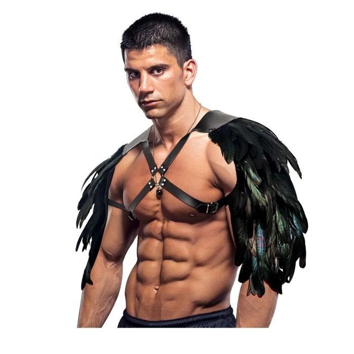 Keland średniowieczny naramiennik na ramię zbroja skórzana z piórami V