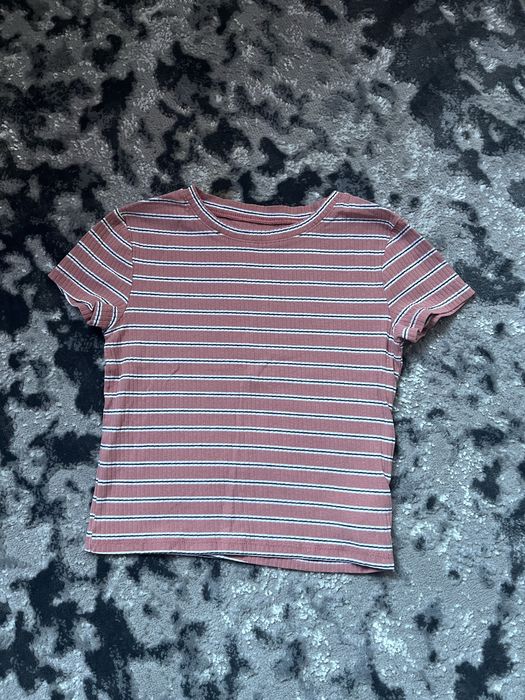Стильна літня футболка топ в рубчик на дівчинку 9-10 років