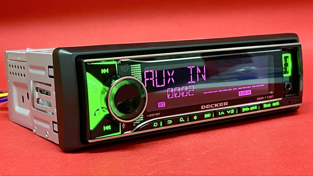Магнітола у автомобіль 1DIN Decker MDR-112 | Потужний звук + Bluetooth