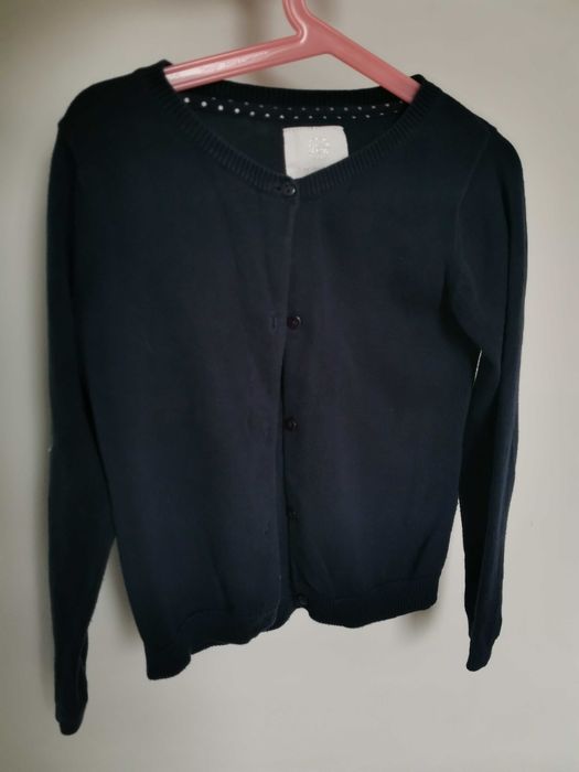 Sweter granatowy rozpinany dziewczęcy