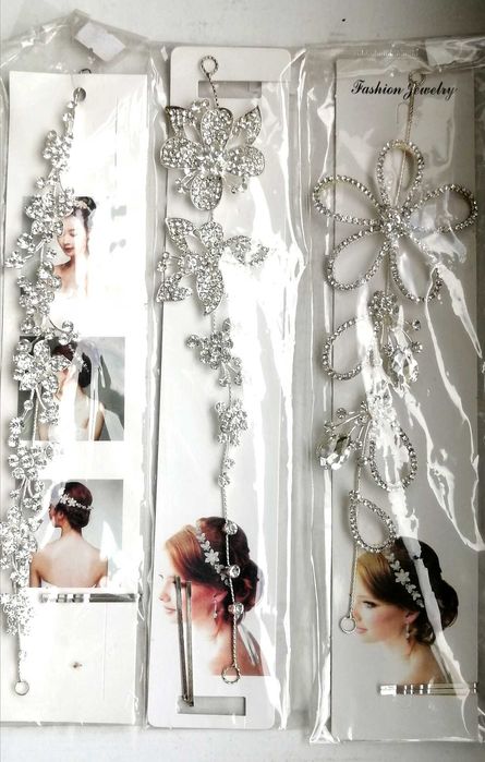 Свадебный венок для волос. Обруч для невесты со стразами.