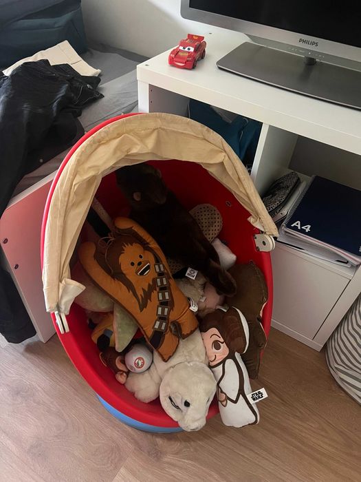 Poltrona giratória, verm/branco IKEA