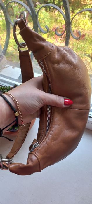 Брендова шкіряна сумка хобо багет