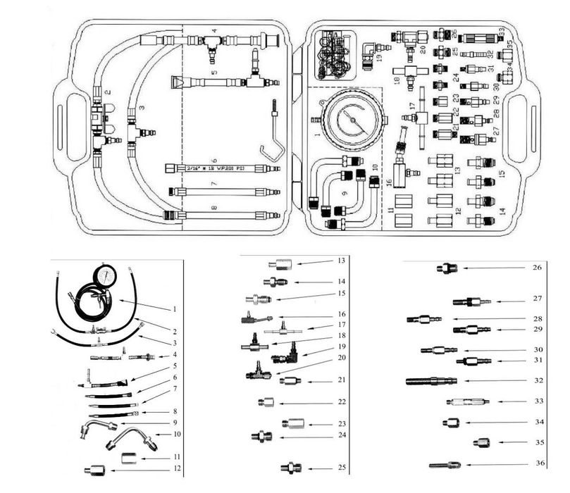 Tester ciśnienia wtrysków w układzie benzynowym Geko G02650