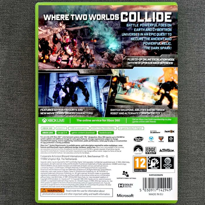 Transformers Rise Of The Dark Spark Xbox 360