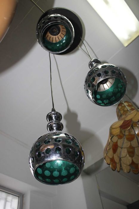 Antigo candeeiro - Space Age - Anos 60 / 70 - Cromado - Design