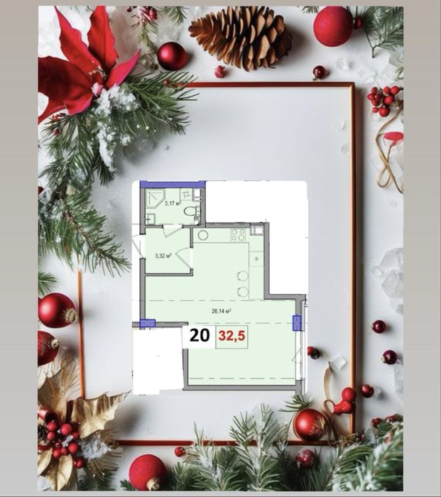 НОВОРІЧНА АКЦІЯ! Продам квартиру Студію  за 18868 ДОЛ.США