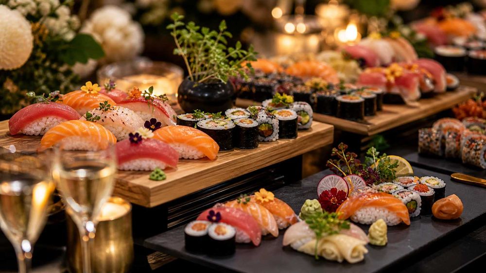 Sushi catering live cooking japoński stół