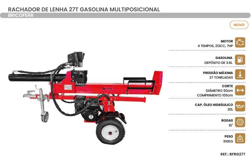 Rachador de Lenha a Gasolina 27 e 35 Ton JL20