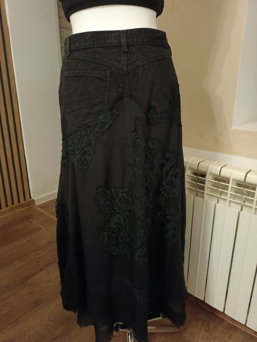 Luisa Spagnoli Spódnica jeans z naszyta koronką