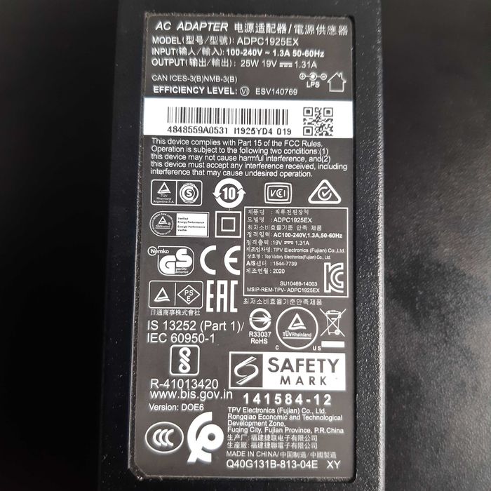 Zasilacz do monitorów LCD Fujian model ADPC1925EX 19V/25W