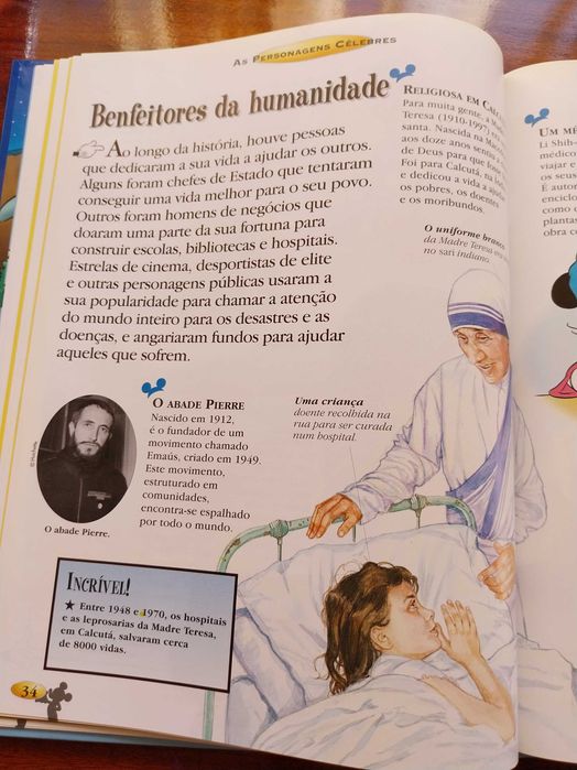 As Personagens Célebres - Disney, livro didático, em muito bom estado