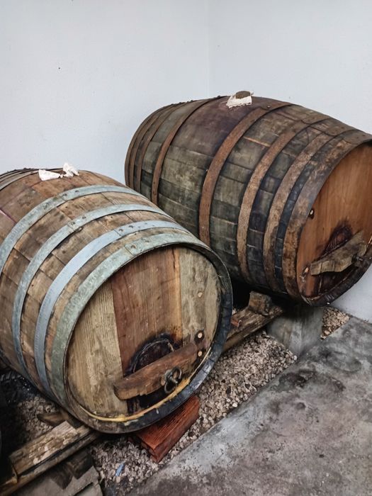 Pipas para vinho em madeira.