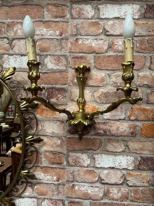 Zdobny Antyczny Kinkiet Mosiężny #8032 Stylowy Węgrów