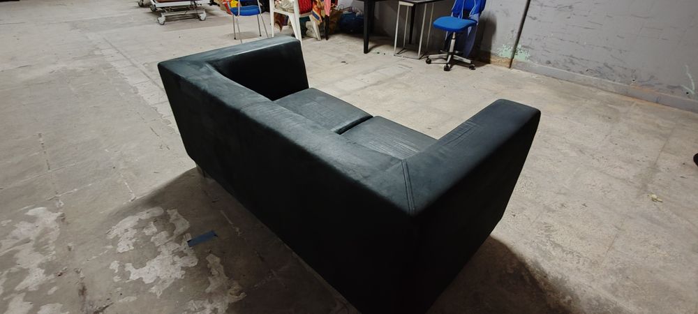 Conjunto de sofás Anaric em nobuck preto