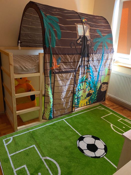 Łóżko IKEA KURA 2w1 (odwracane) + oryginalny baldachim, stan dobry