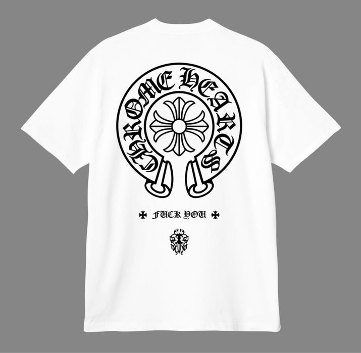 Мужская футболка Chrome Hearts Logo черная  белая унисекс Хром Хартс