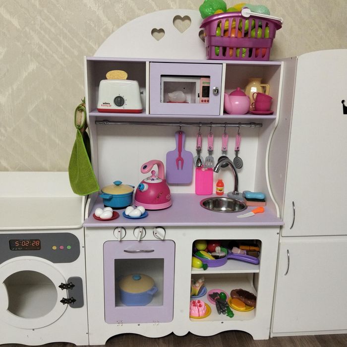 Дитяча ігрова кухня, холодильник, плита, пральна машинка, духова шафа