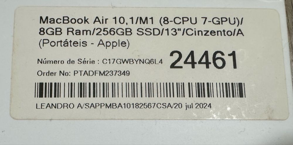 Macbook Air 10.1 M1