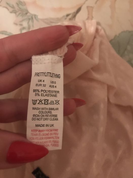 Топ топик в горошек сетка пудровый цвет S размер