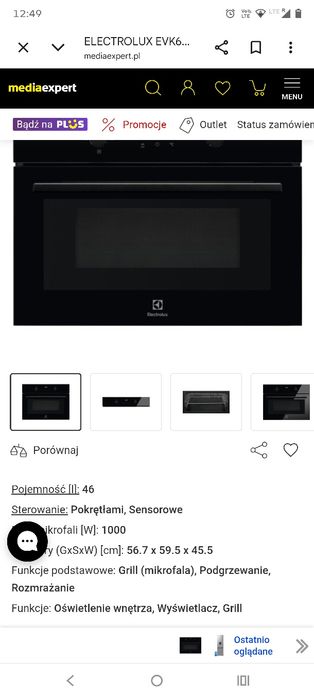 Nowa nierozpakowana kuchenka mikrofalowa Elektrolux  EVK6E4OZ .