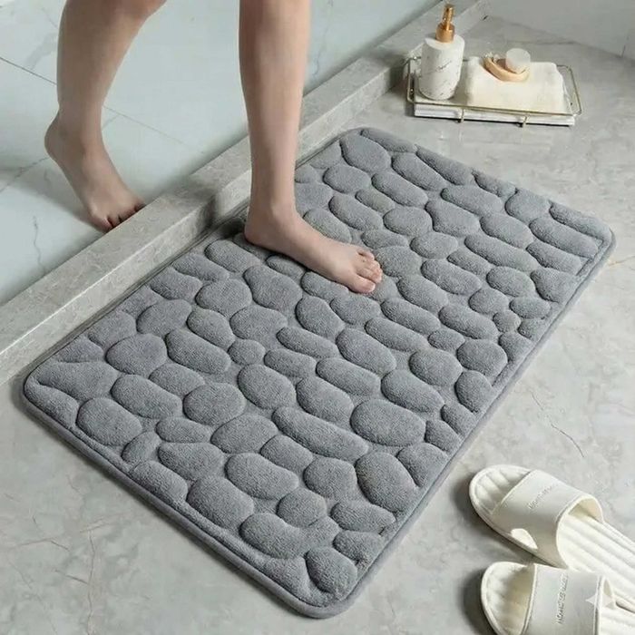 Килимок для ванної з ефектом пам'яті "Камені" 40х60 см. (Сірий)