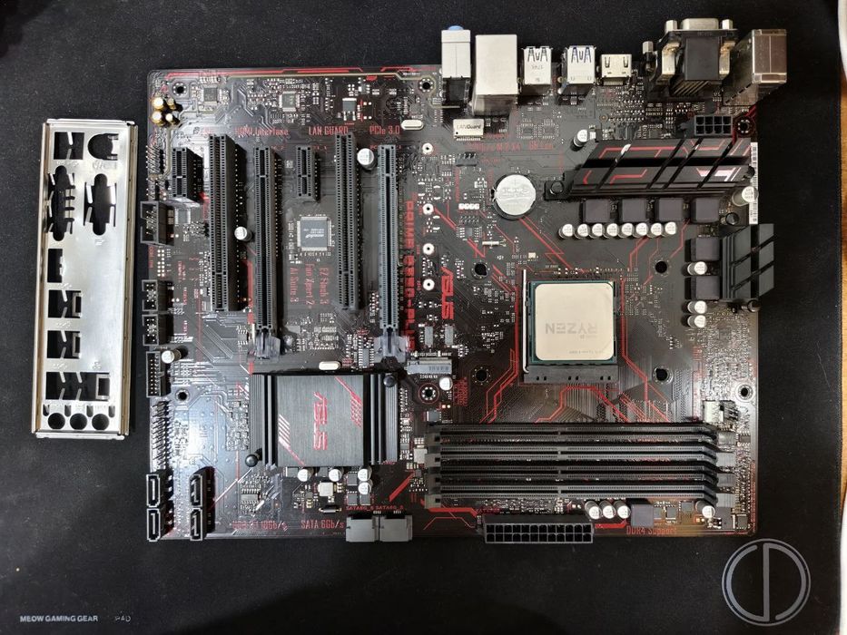 Материнська плата Asus prime b350 plus + ryzen 5 1600 + 16gb озу