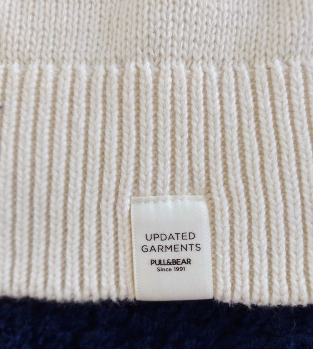 Kardigan męski Pull & Bear kremowy sweter rozpinany L/XL