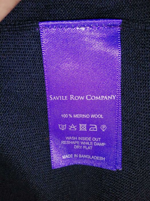 SAVILE Row Company London Pure Merino Sweter Męski XL Wełna 100% Super Stan