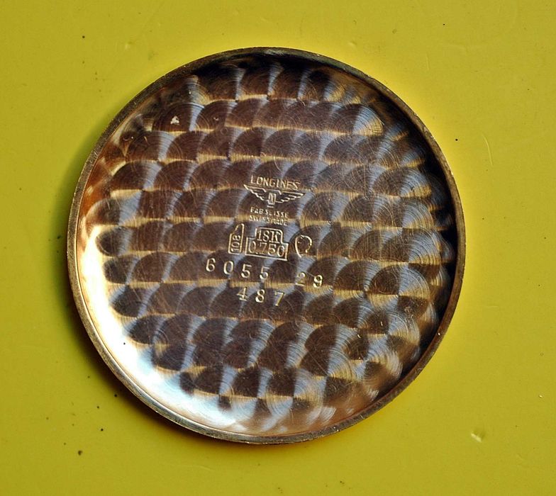 Złoty Longines cal.27.0 , pr. 0,750  z 1956 r. Śr. 35,1 mm, po serwisie