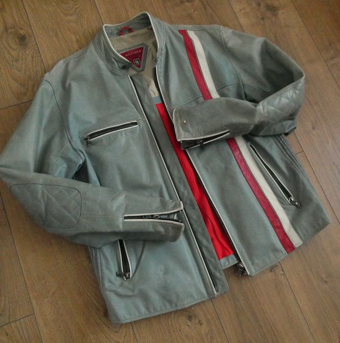 Kurtka skórzana męska TOMMY HILFIGER skóra BIKER 52/L