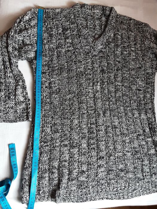 Sweter damski czarno biały xxl prl