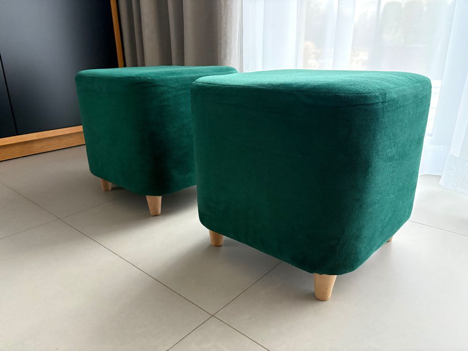 Pufa pufy zielona na nóżkach