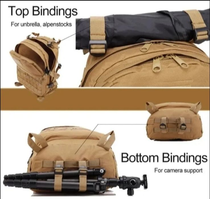 Mochilas tática, preta 50lt