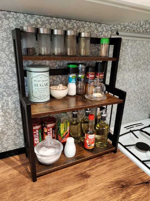 Półka na przyprawy NOWA do kuchni organizer regał brązowy elegancki