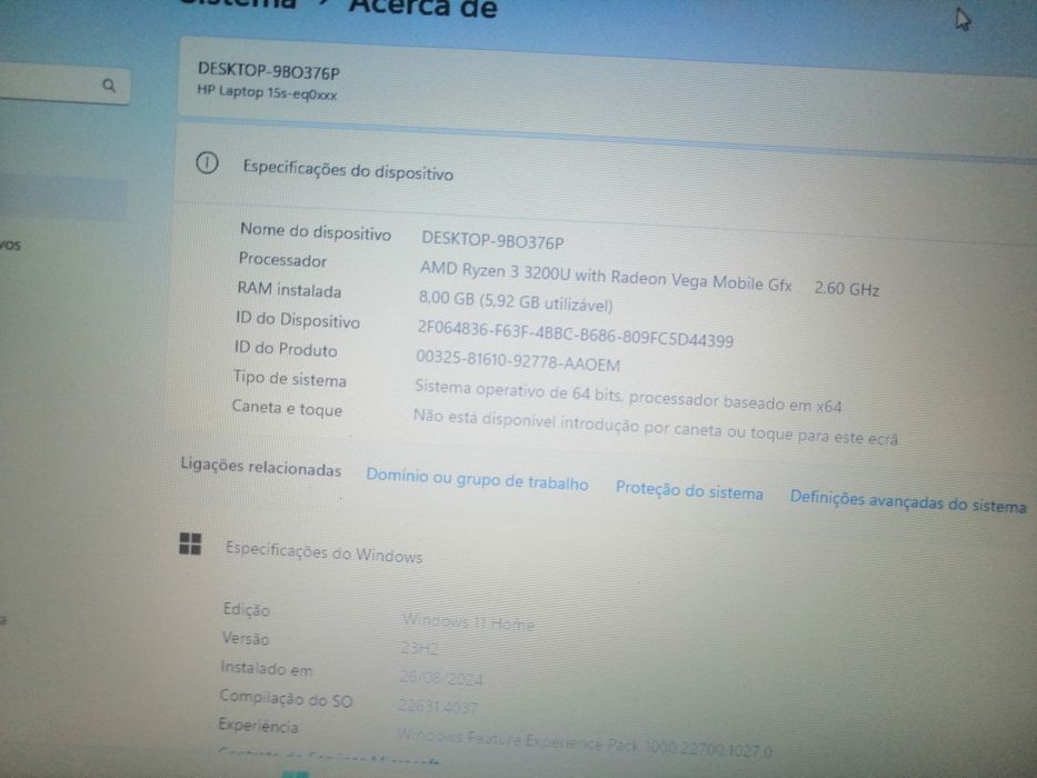 AMD Ryzen™ 3 Vega 3 Graphics até 3,5 GHz , 5 MB de cache/ 8GB /SSD 256