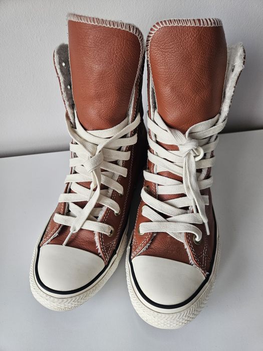 Converse trampki wysokie ocieplane- skóra naturalna