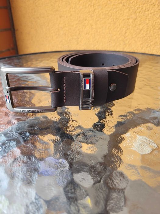 Brązowy męski skórzany pasek 135 cm