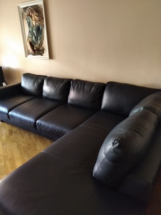 Диван розкладний шкіряний.