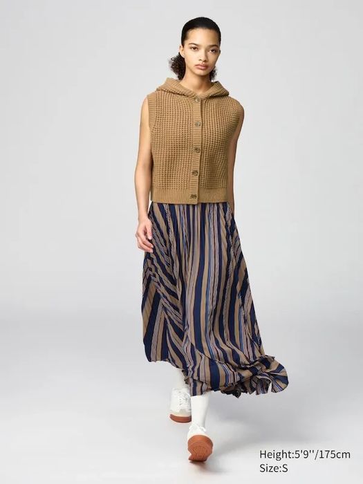 Пуловер-безрукавка UNIQLO вафельний візерунок, капюшон